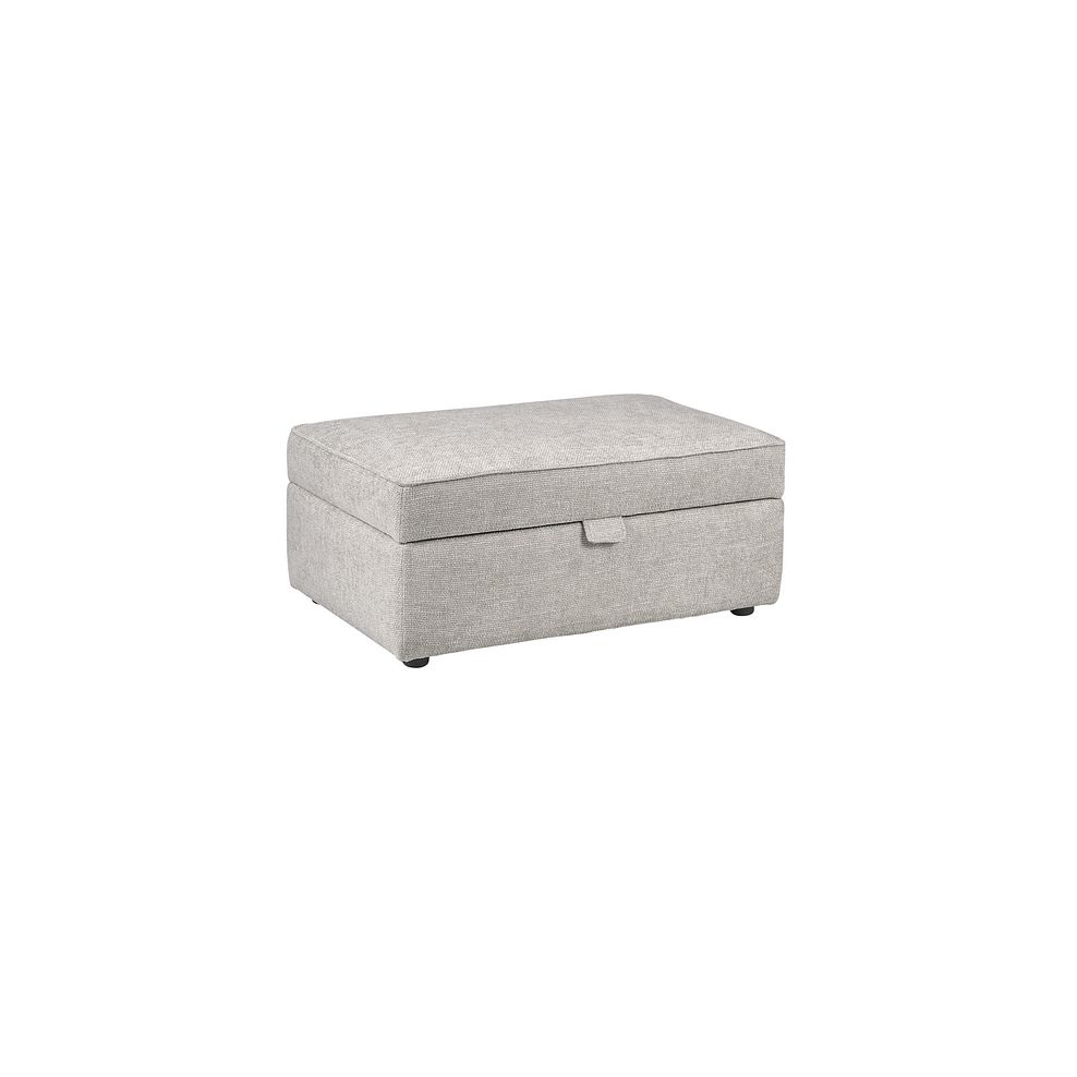 Ashby Storage Footstool in Silver fabric 1