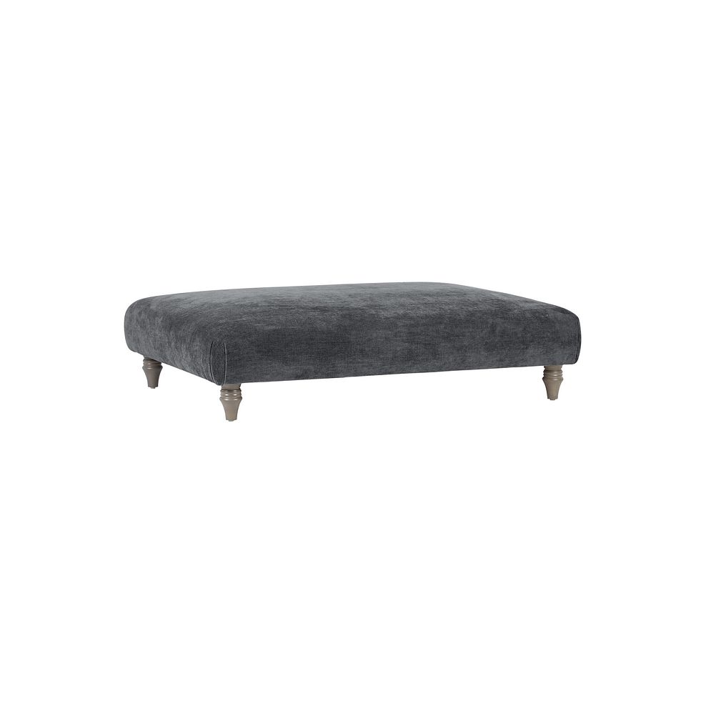 Ashby Footstool in Steel fabric 1