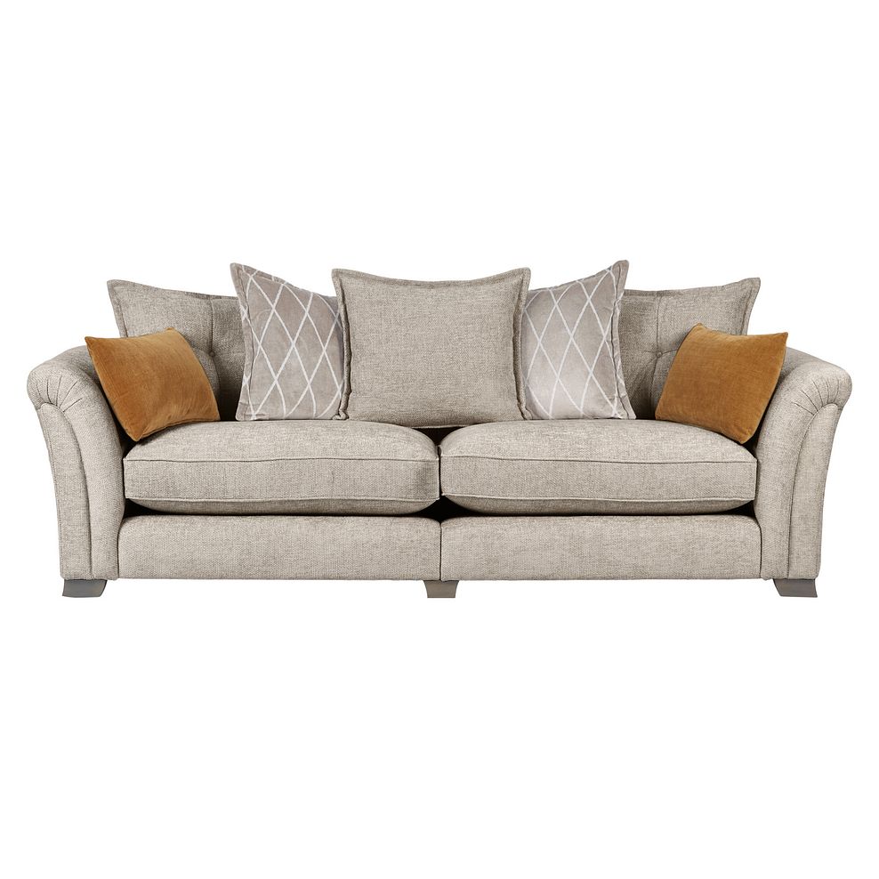 Ashby 4 Seater Pillow Back Sofa in Stone fabric 2
