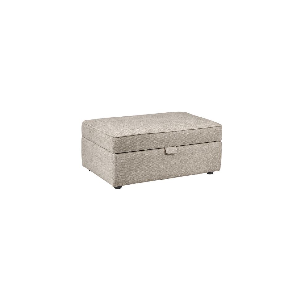 Ashby Storage Footstool in Stone fabric