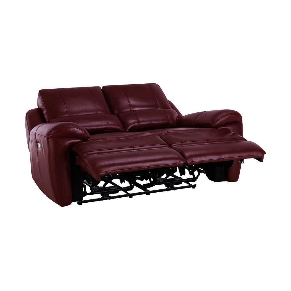 Austin 2 Seater Electric Recliner Sofa with Power Headrest in Burgundy Leather Thumbnail 5