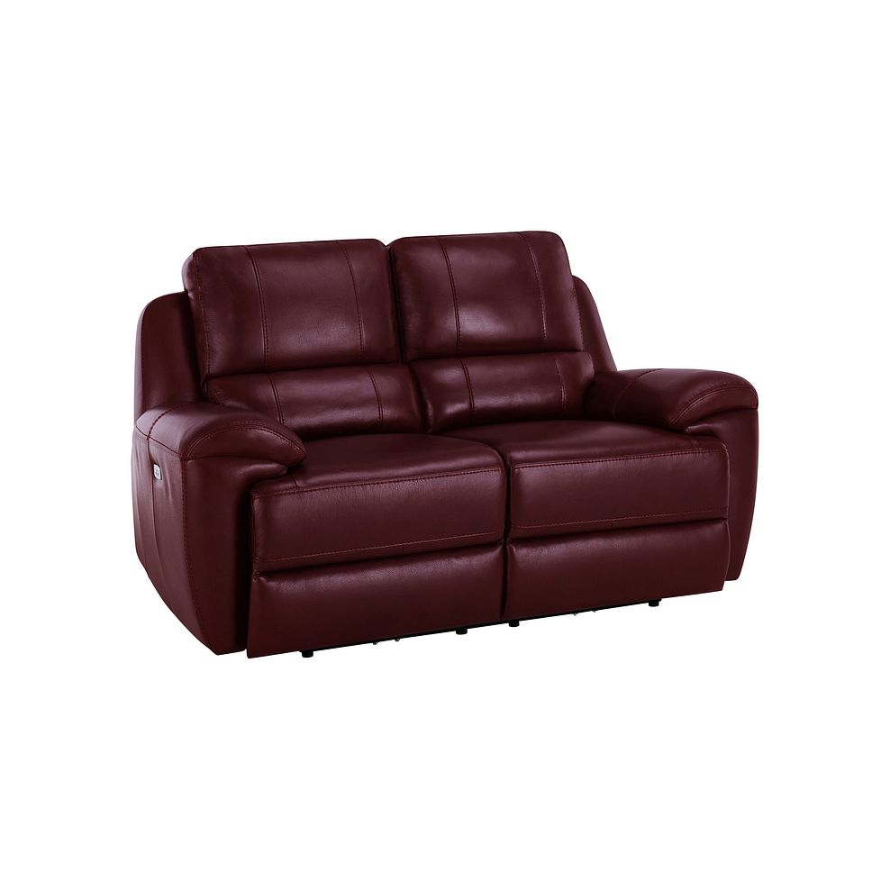 Austin 2 Seater Electric Recliner Sofa with Power Headrest in Burgundy Leather Thumbnail 1