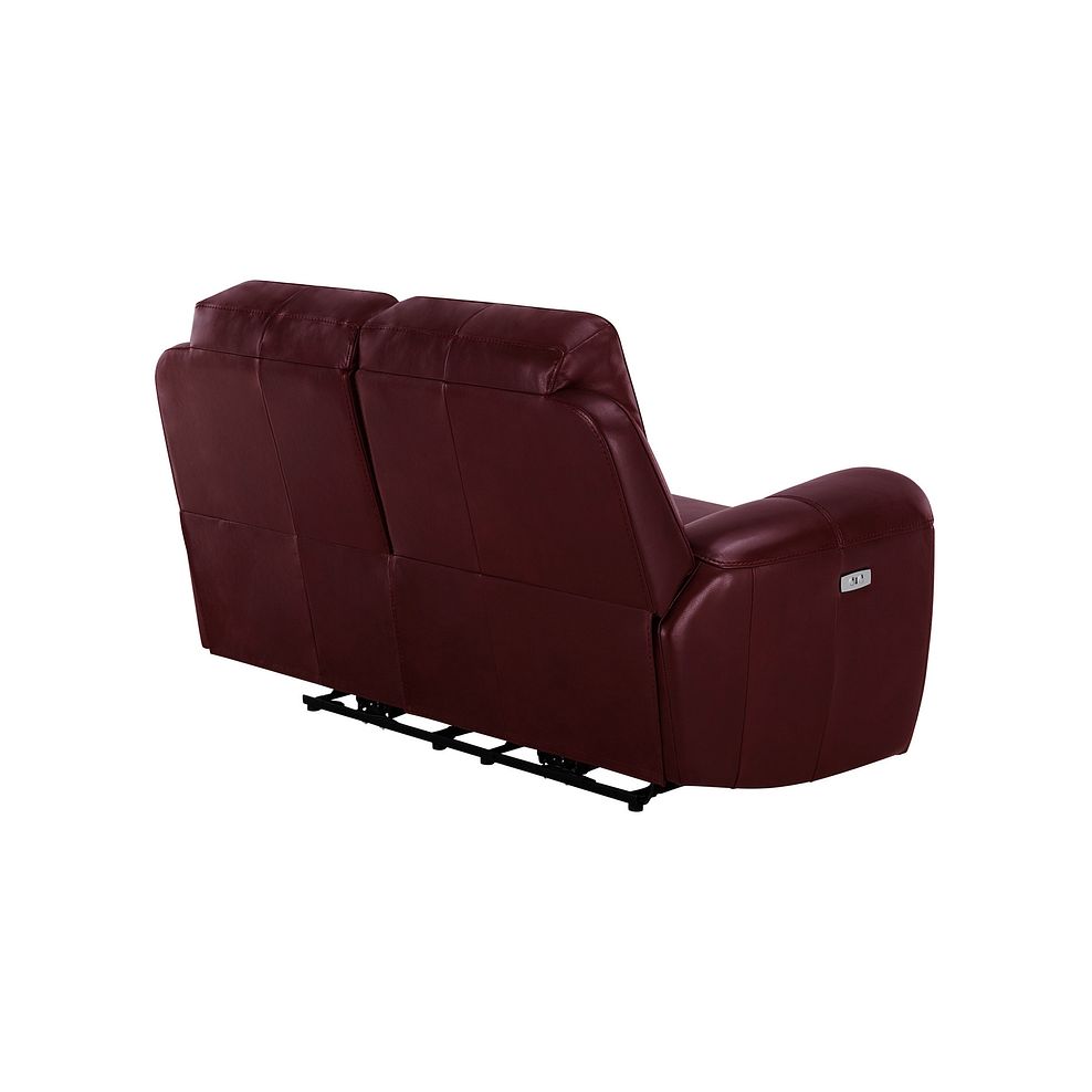 Austin 2 Seater Electric Recliner Sofa with Power Headrest in Burgundy Leather 7