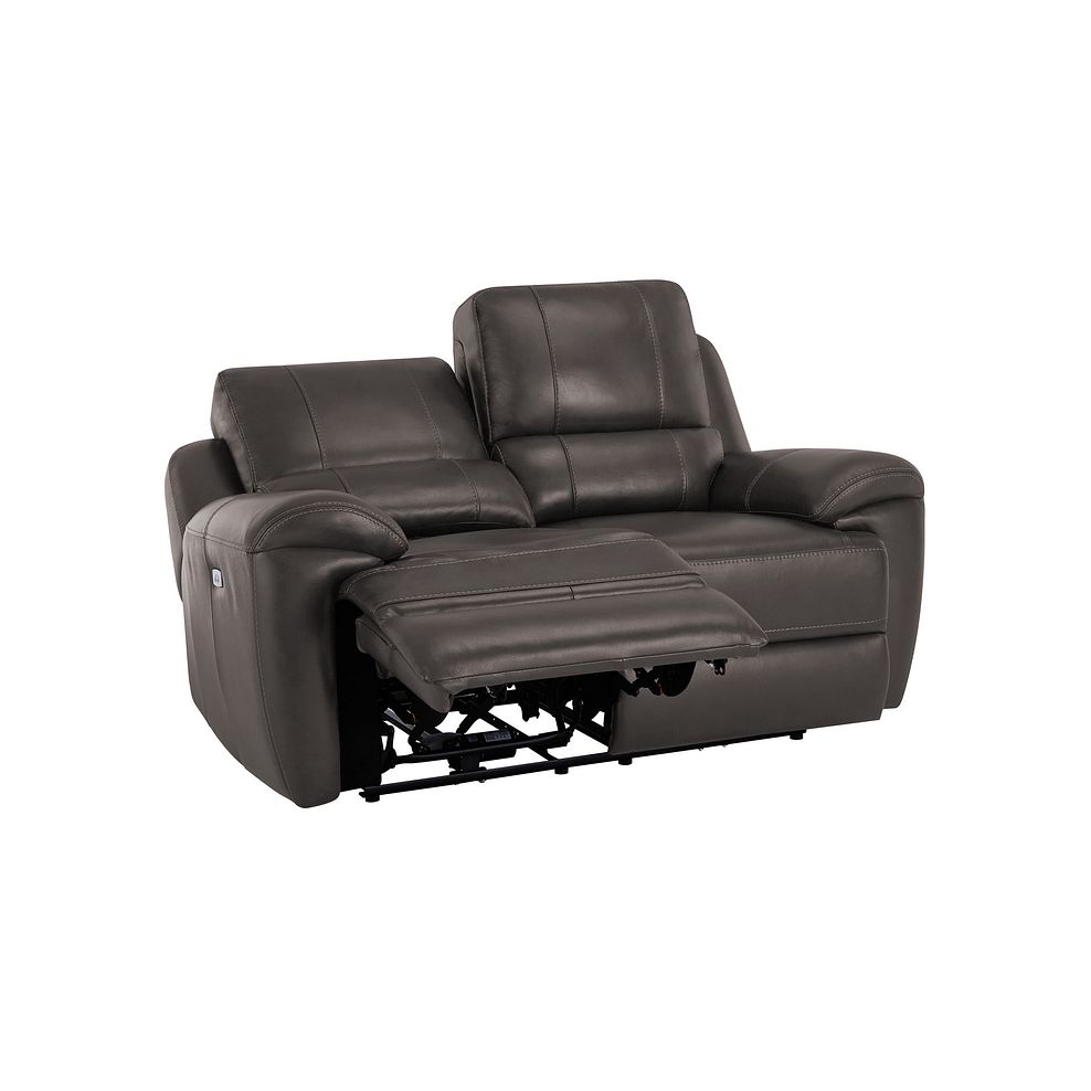Austin 2 Seater Electric Recliner Sofa with Power Headrest in Dark Grey Leather 4