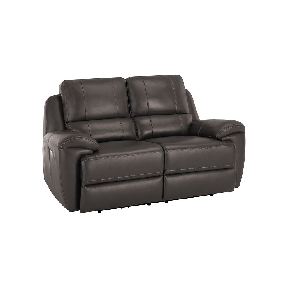 Austin 2 Seater Electric Recliner Sofa with Power Headrest in Dark Grey Leather 1