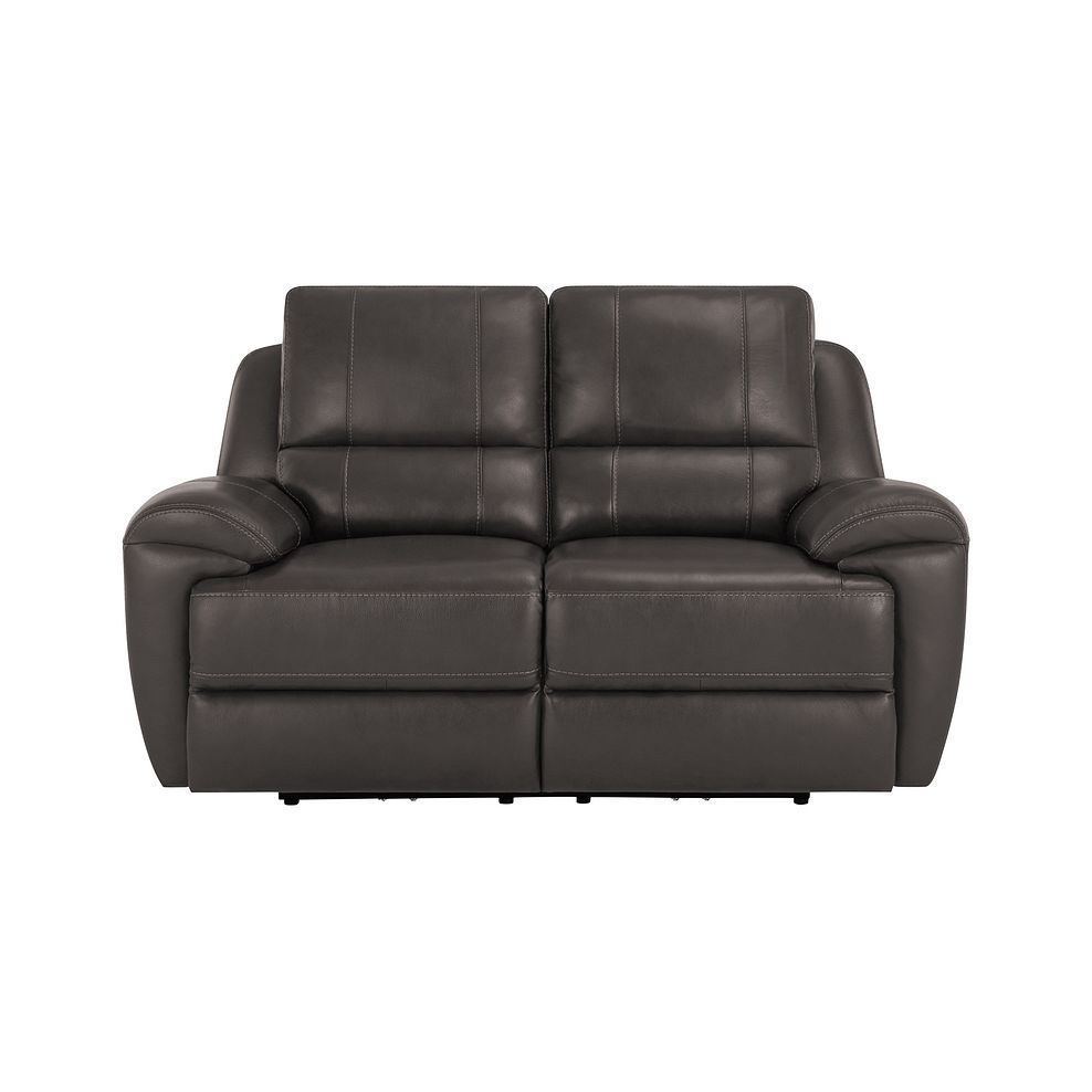 Austin 2 Seater Electric Recliner Sofa with Power Headrest in Dark Grey Leather Thumbnail 2