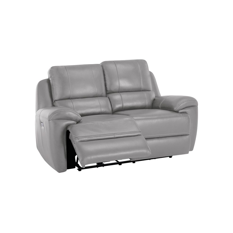 Austin 2 Seater Electric Recliner Sofa with Power Headrest in Light Grey Leather Thumbnail 3