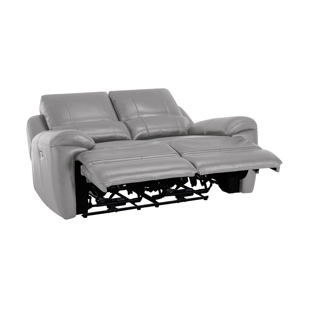 Austin 2 Seater Electric Recliner Sofa with Power Headrest in Light Grey Leather Thumbnail 5