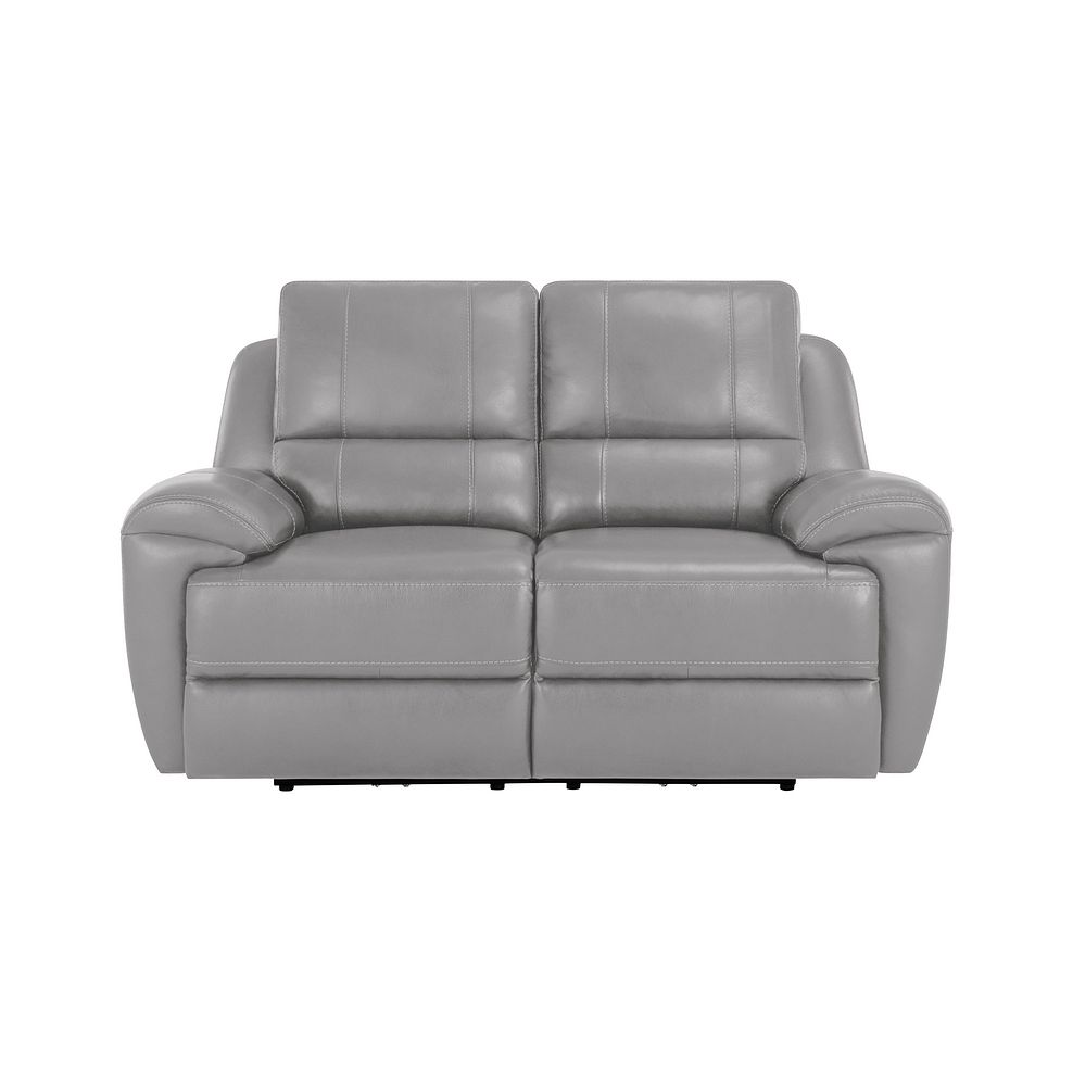 Austin 2 Seater Electric Recliner Sofa with Power Headrest in Light Grey Leather 2