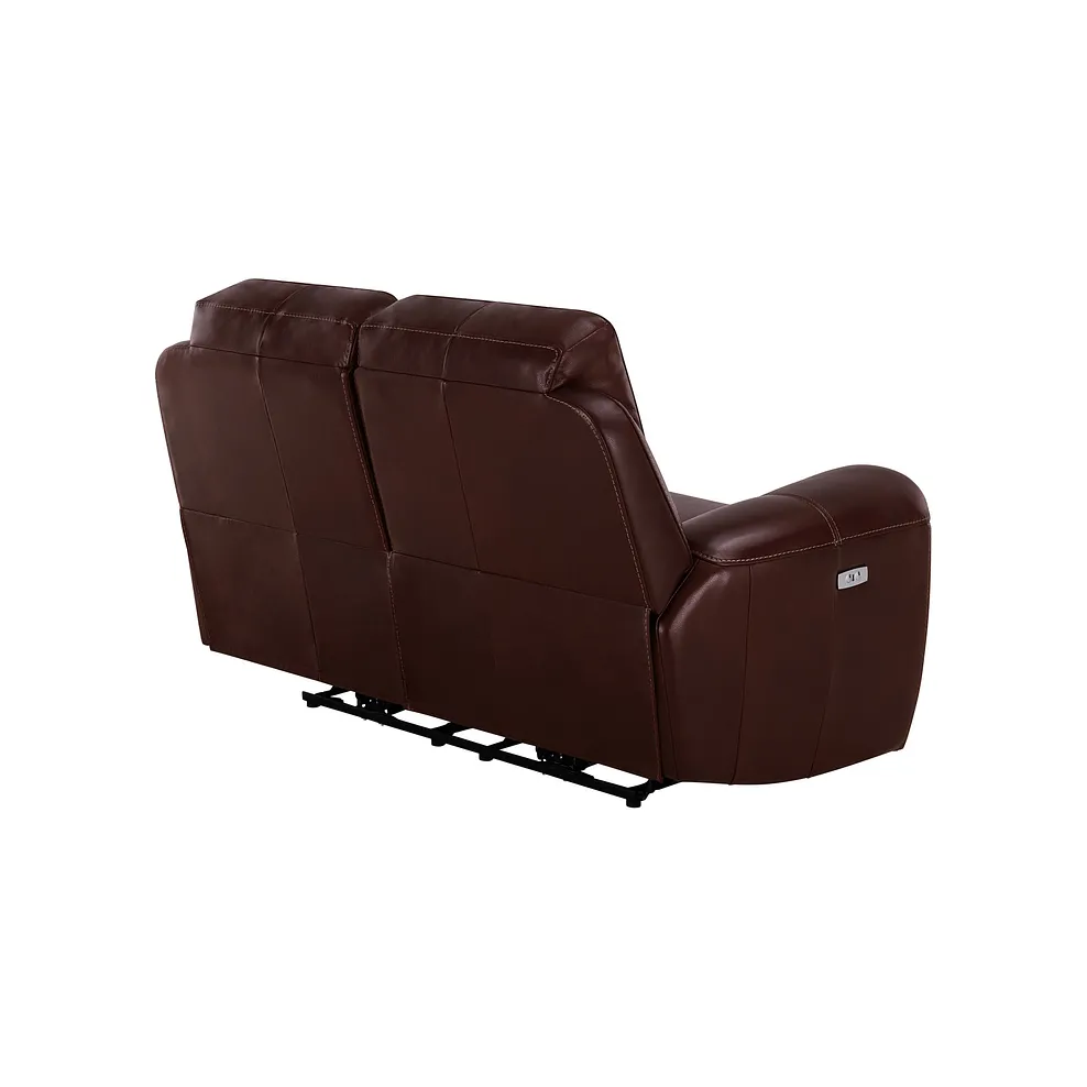 Austin 2 Seater Electric Recliner Sofa with Power Headrest in Tan Leather 7