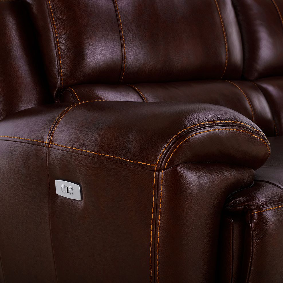 Austin 2 Seater Electric Recliner Sofa with Power Headrest in Two Tone Brown Leather 13