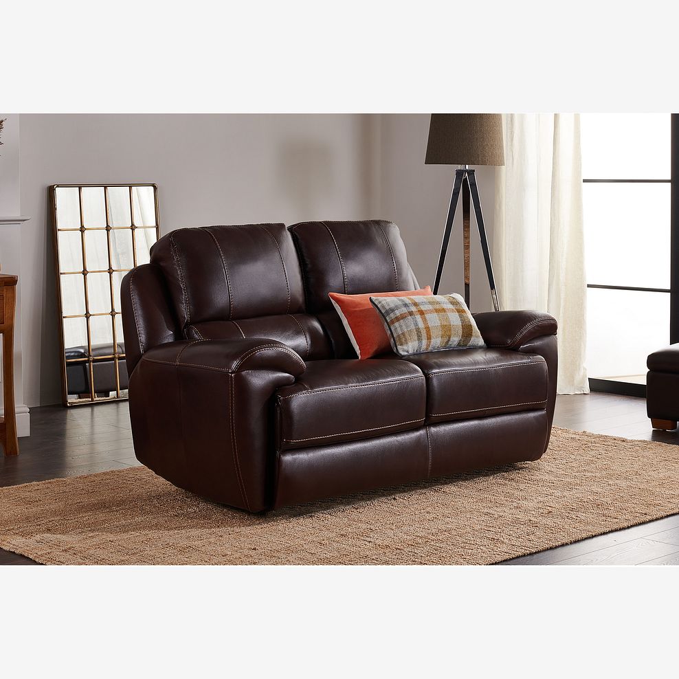 Austin 2 Seater Sofa in Two Tone Brown Leather Thumbnail 1