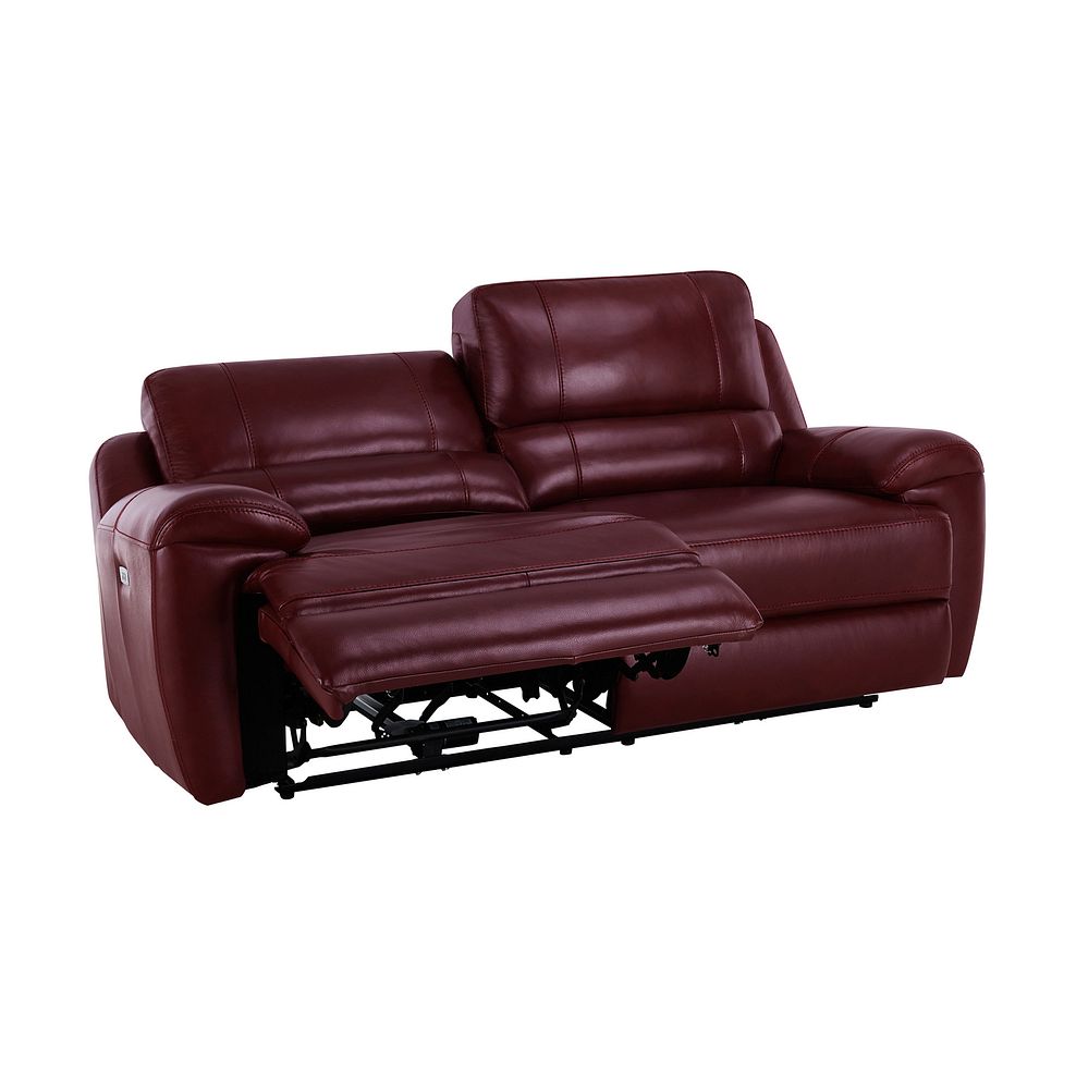 Austin 3 Seater Electric Recliner Sofa with Power Headrest in Burgundy Leather 4