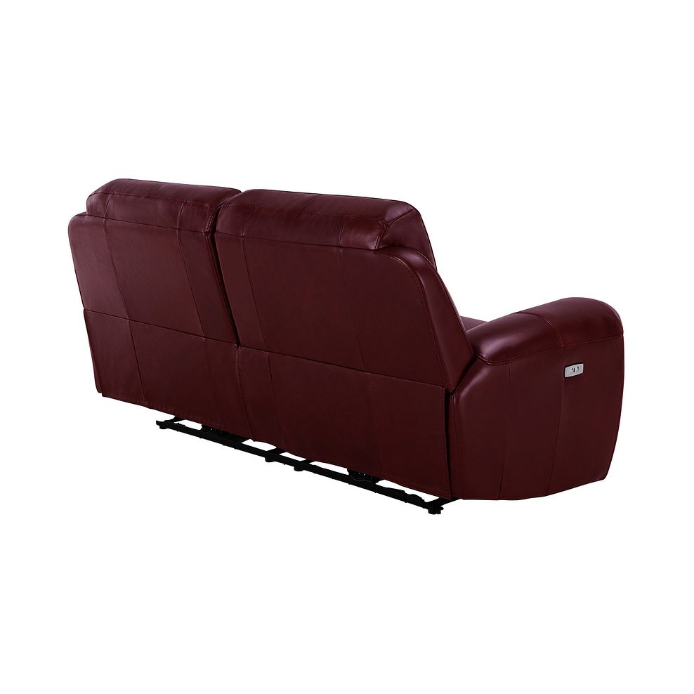 Austin 3 Seater Electric Recliner Sofa with Power Headrest in Burgundy Leather 7