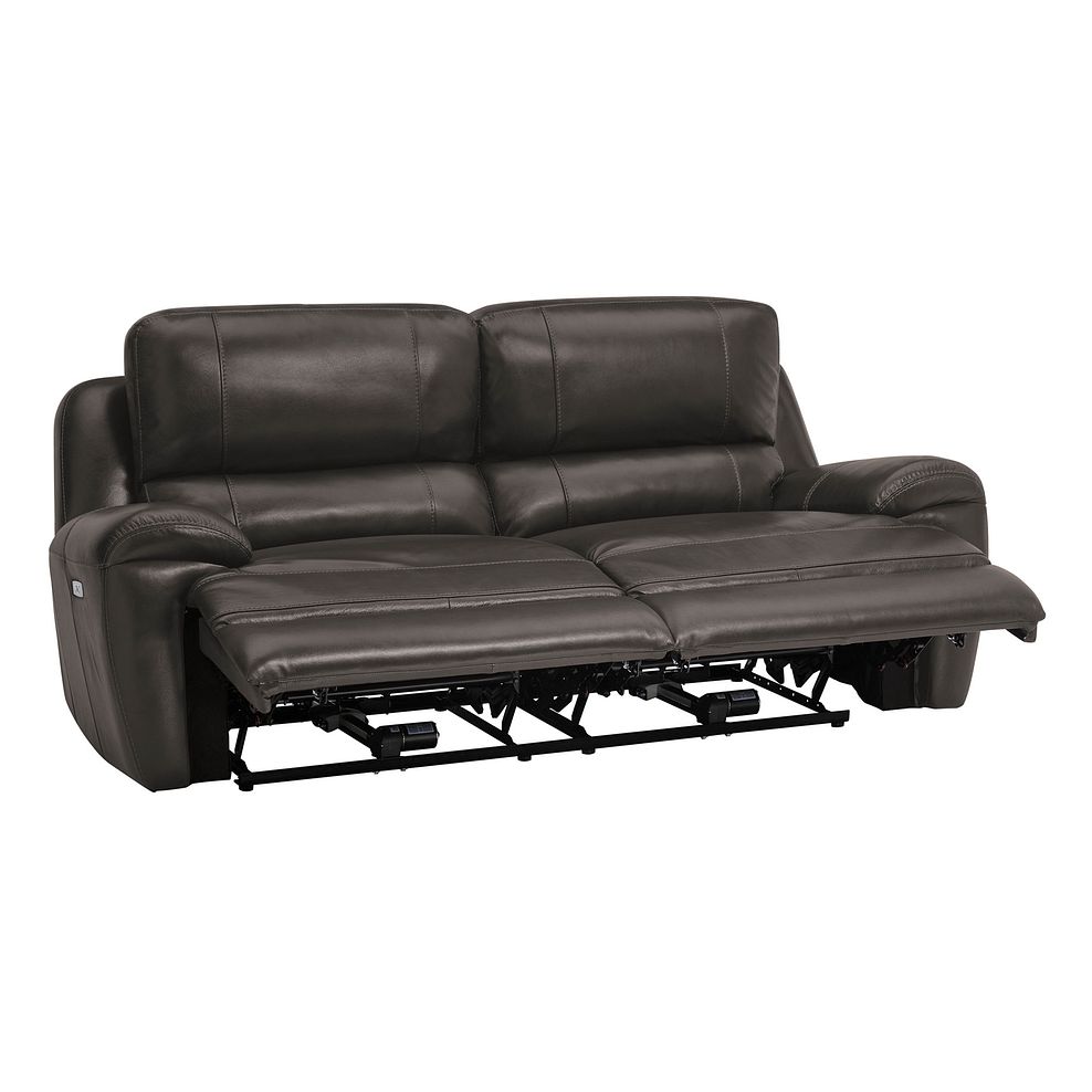 Austin 3 Seater Electric Recliner Sofa with Power Headrest in Dark Grey Leather 6