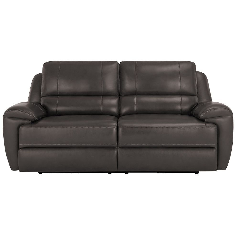 Austin 3 Seater Electric Recliner Sofa with Power Headrest in Dark Grey Leather Thumbnail 2