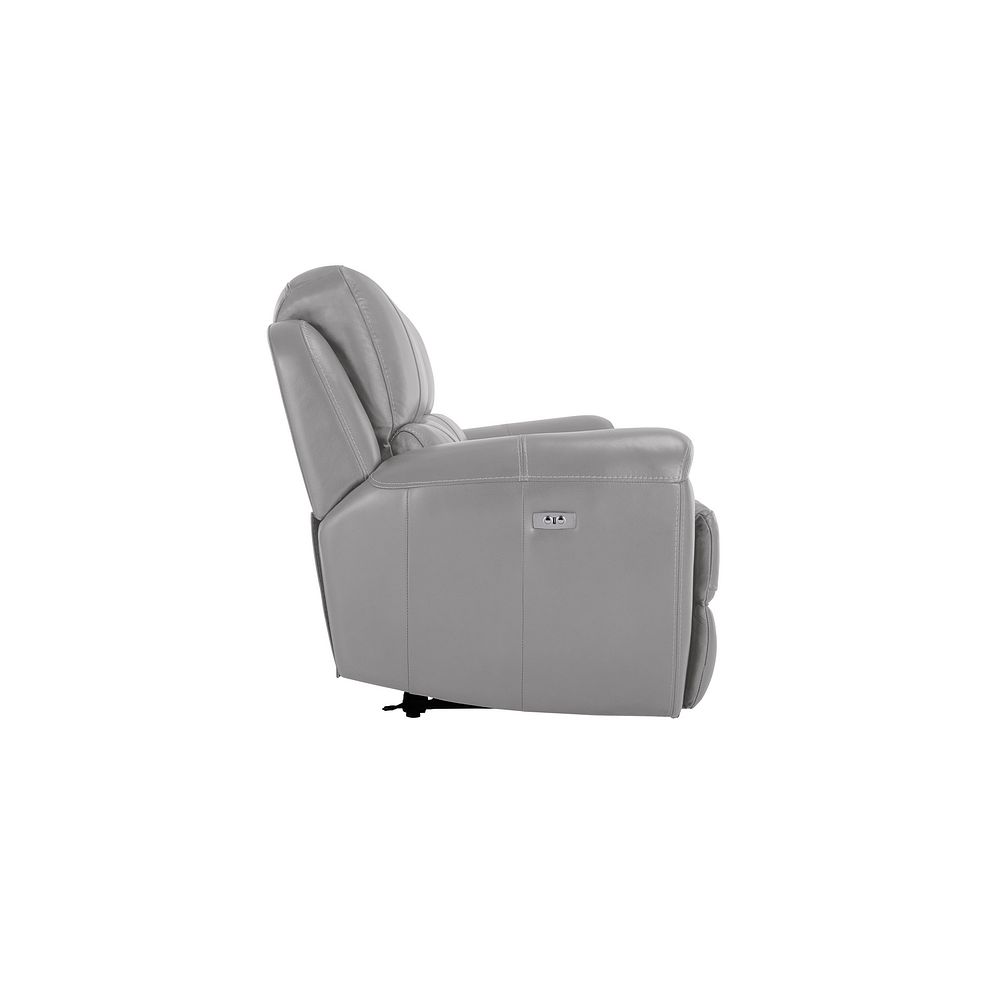 Austin 3 Seater Electric Recliner Sofa with Power Headrest in Light Grey Leather 8