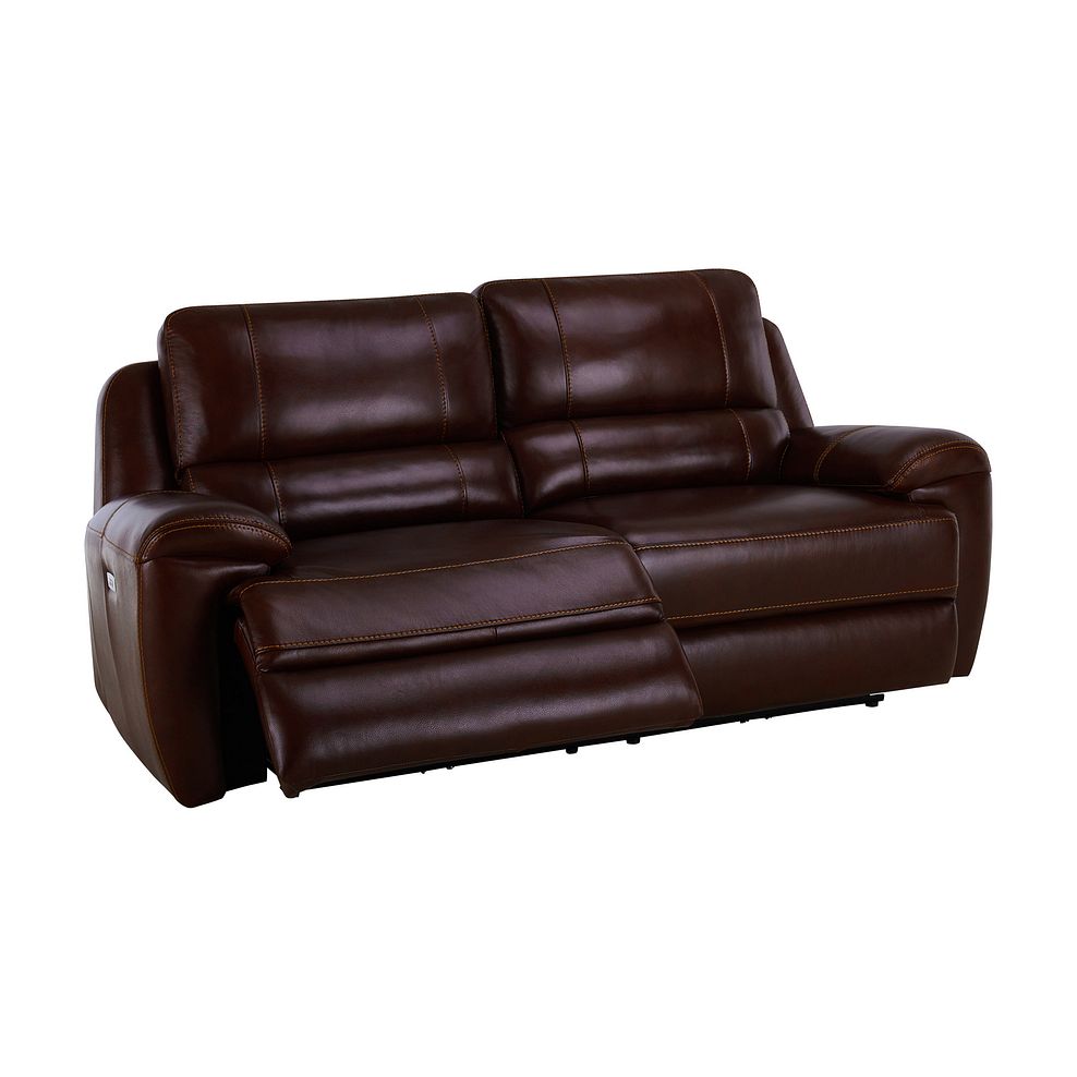 Austin 3 Seater Electric Recliner Sofa with Power Headrest in Two Tone Brown Leather 5