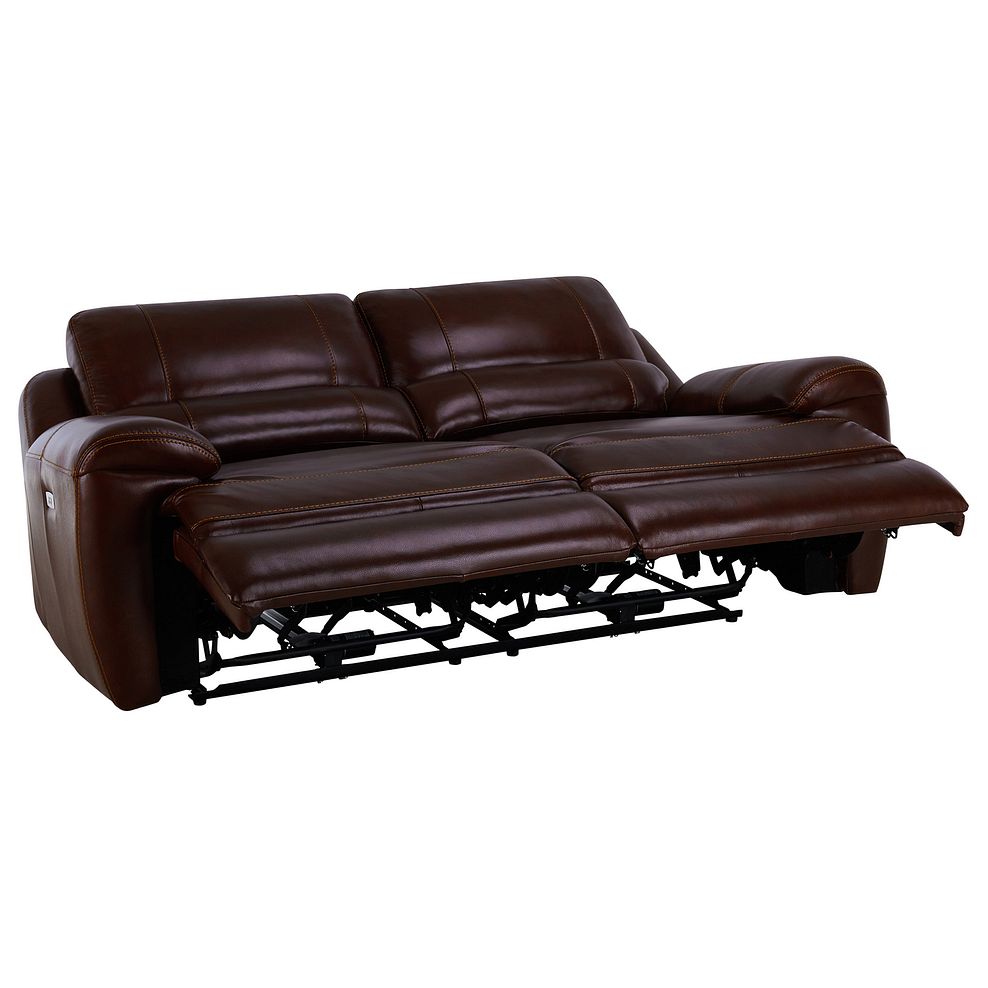 Austin 3 Seater Electric Recliner Sofa with Power Headrest in Two Tone Brown Leather 7