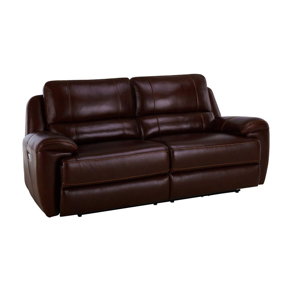 Austin 3 Seater Electric Recliner Sofa with Power Headrest in Two Tone Brown Leather