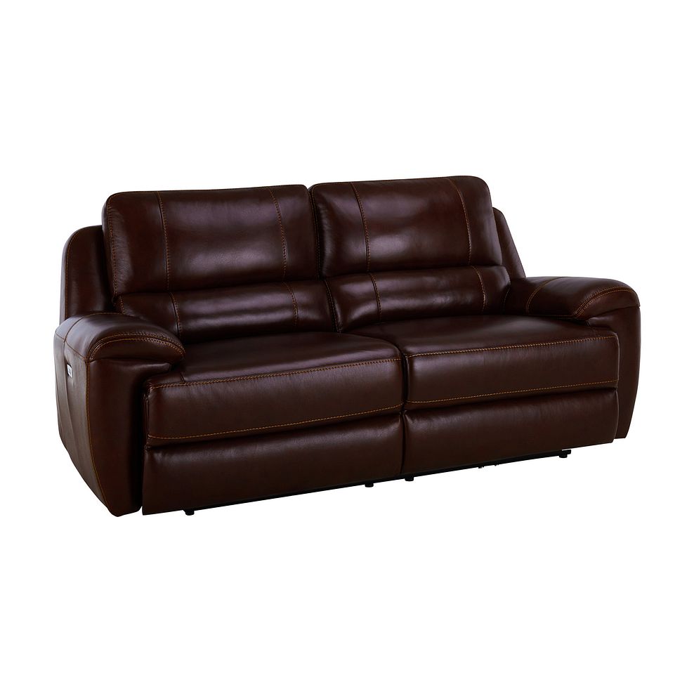 Austin 3 Seater Electric Recliner Sofa with Power Headrest in Two Tone Brown Leather 3