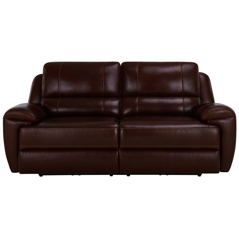 Austin 3 Seater Electric Recliner Sofa with Power Headrest in Two Tone Brown Leather 4