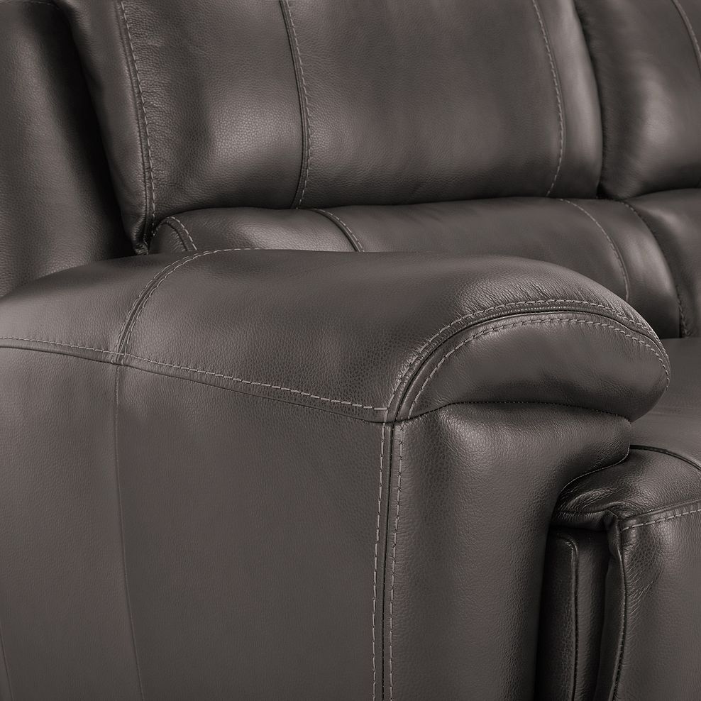 Austin 3 Seater Sofa in Dark Grey Leather 7