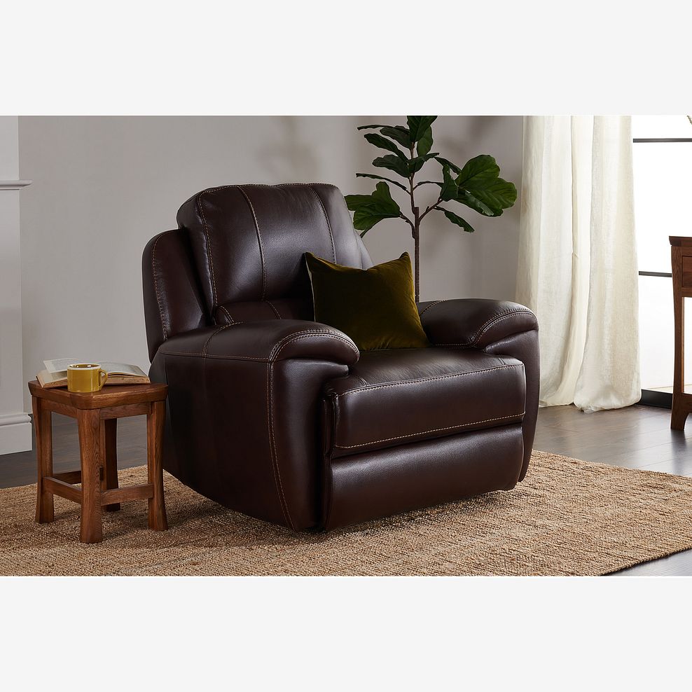 Austin Armchair in Two Tone Brown Leather 1