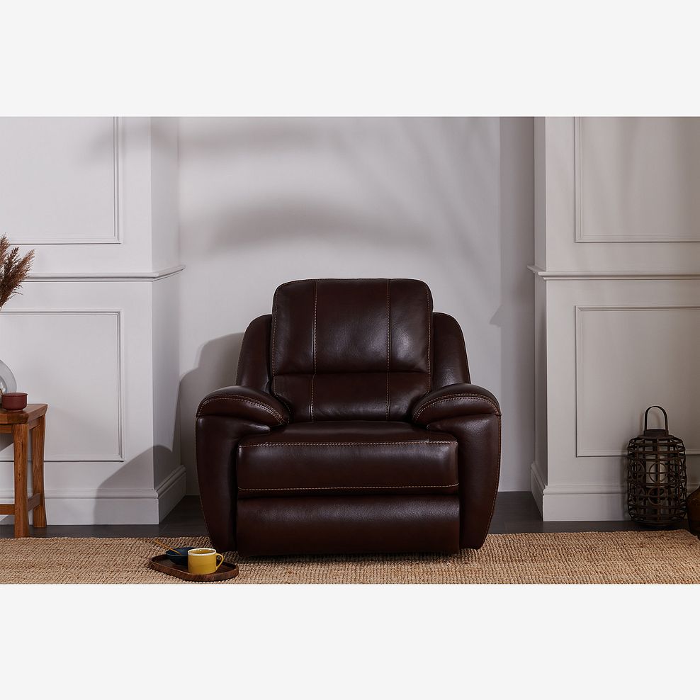 Austin Armchair in Two Tone Brown Leather Thumbnail 2