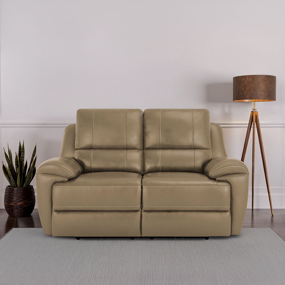 Austin 2 Seater Sofa in Beige Leather 1