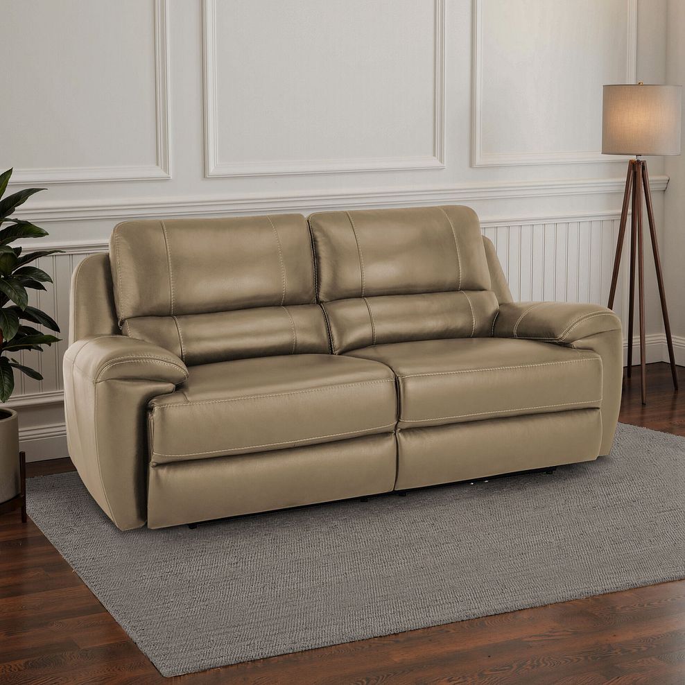 Austin 3 Seater Sofa in Beige Leather 1