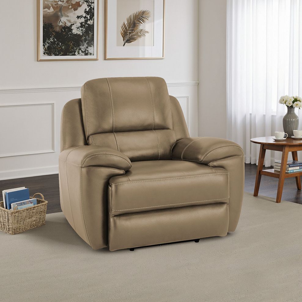 Austin Armchair in Beige Leather 1