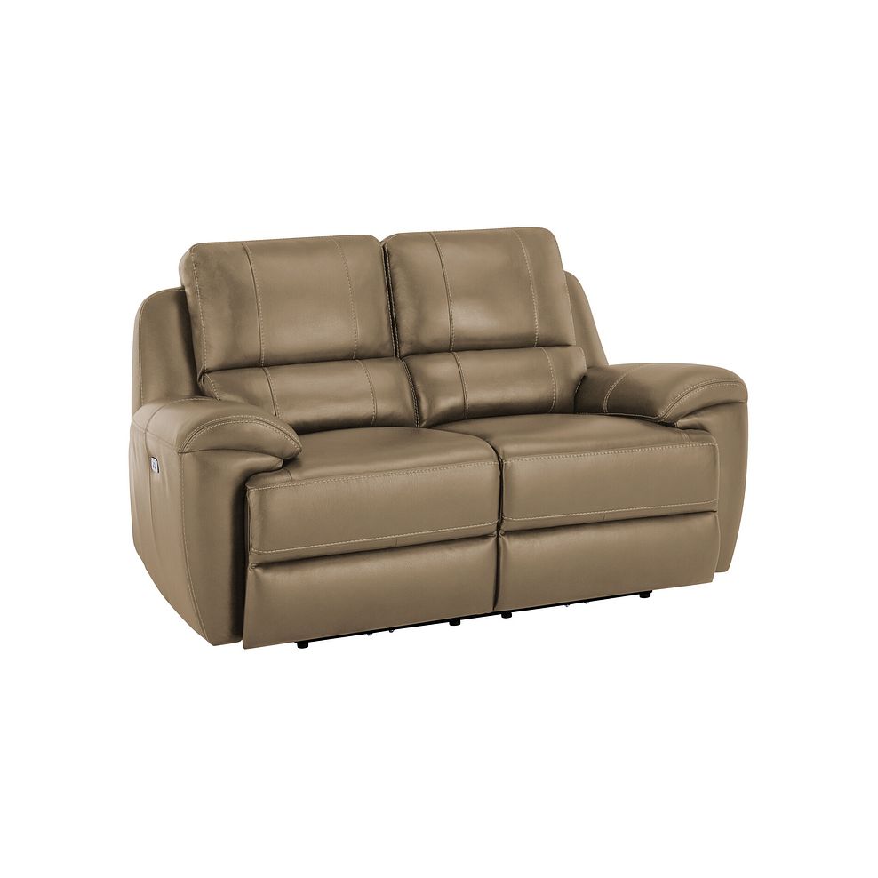 Austin 2 Seater Electric Recliner Sofa with Power Headrest in Beige Leather 1