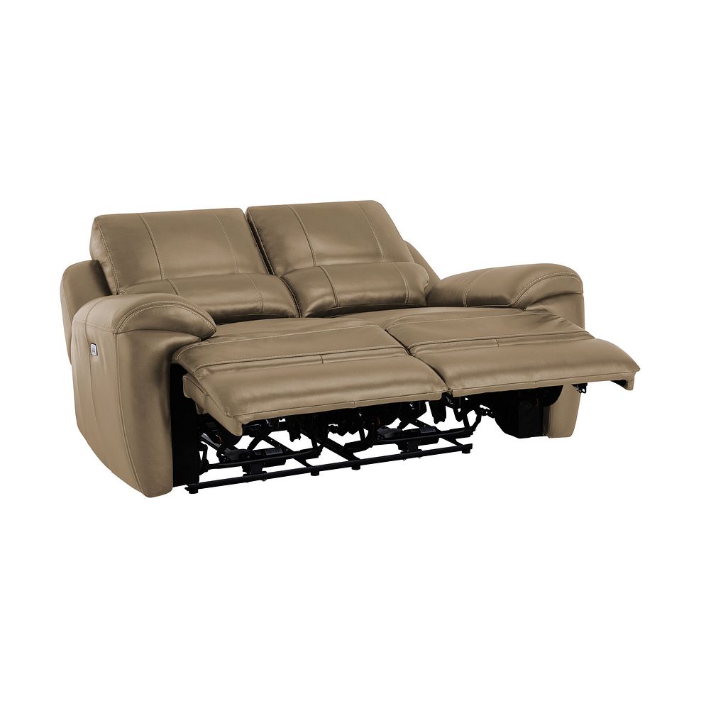 Austin 2 Seater Electric Recliner Sofa with Power Headrest in Beige Leather 5