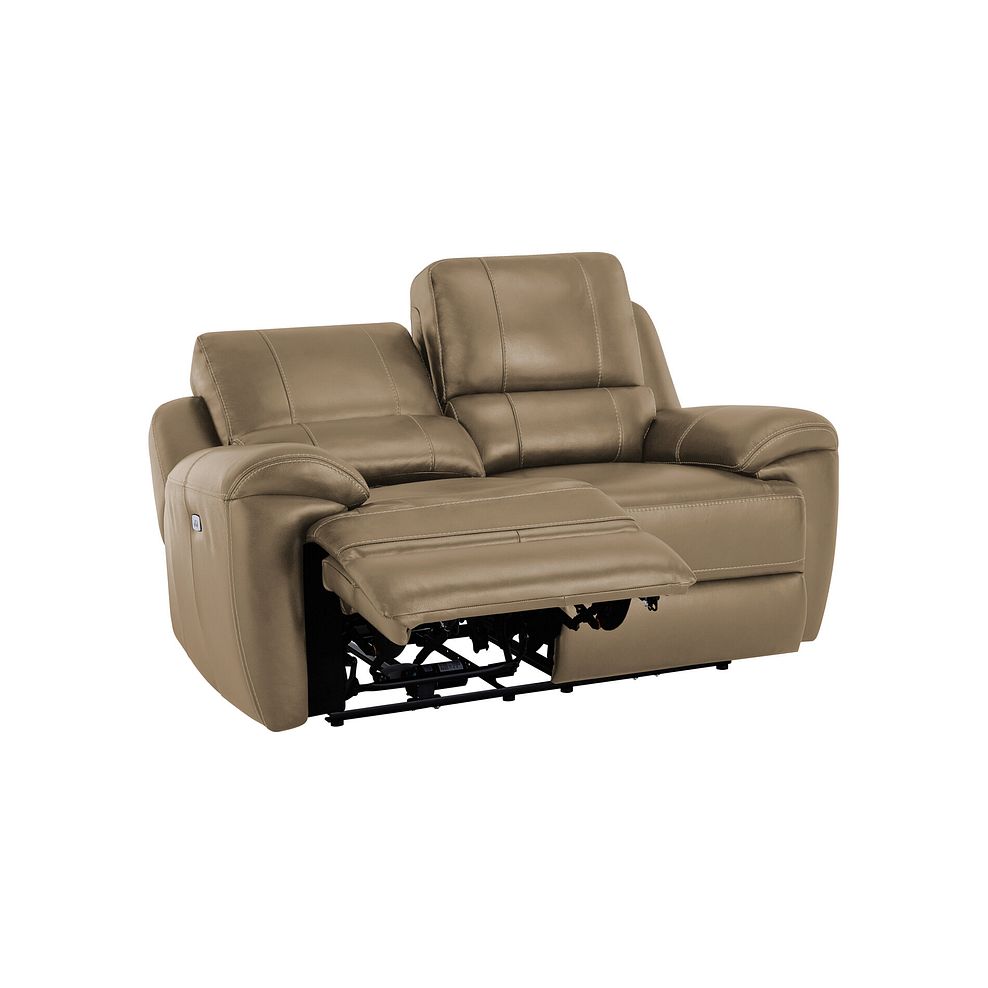Austin 2 Seater Electric Recliner Sofa with Power Headrest in Beige Leather Thumbnail 4