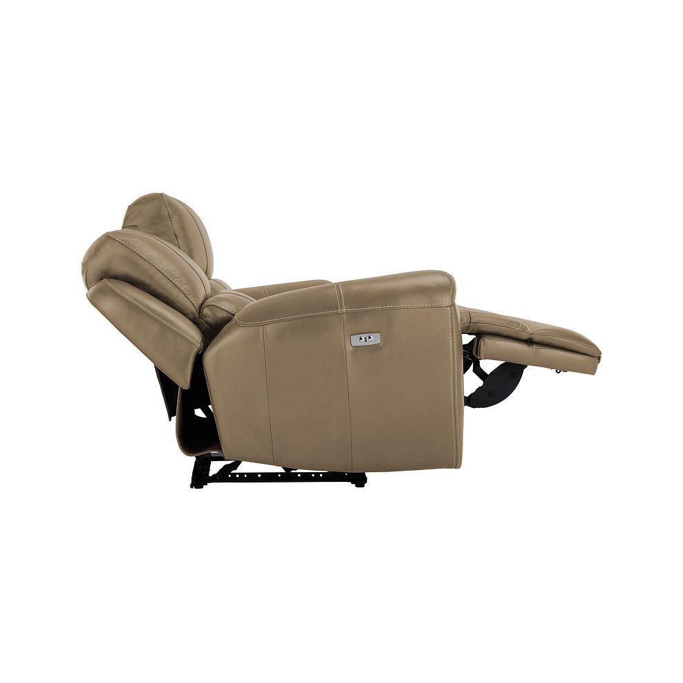 Austin 2 Seater Electric Recliner Sofa with Power Headrest in Beige Leather 9