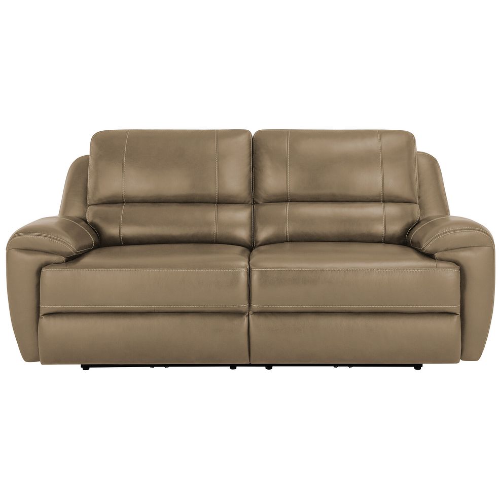 Austin 3 Seater Electric Recliner Sofa with Power Headrest in Beige Leather 2