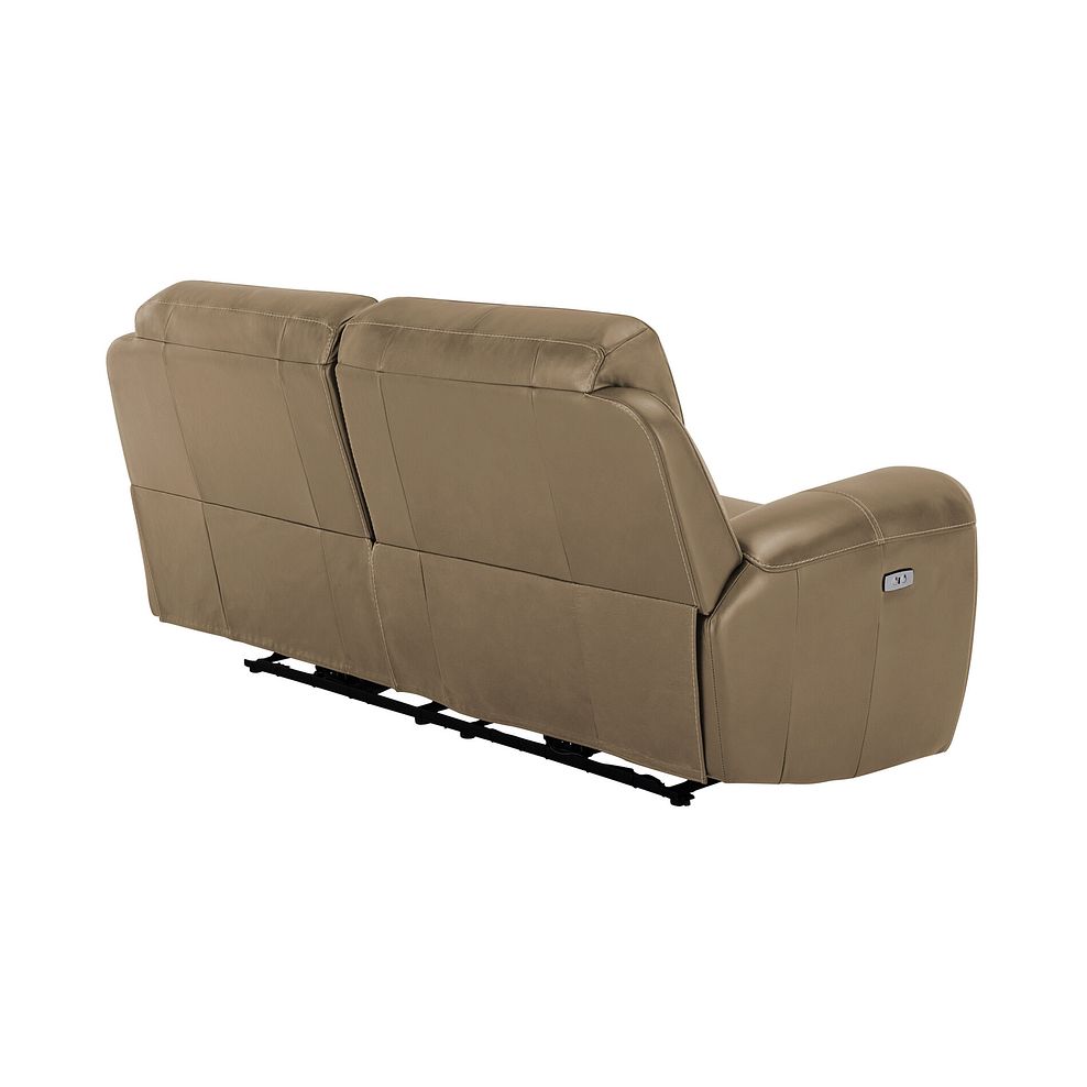 Austin 3 Seater Electric Recliner Sofa with Power Headrest in Beige Leather 7