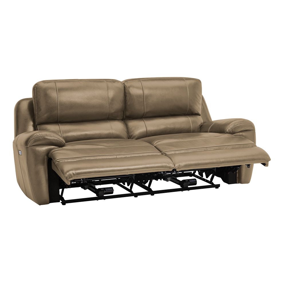 Austin 3 Seater Electric Recliner Sofa with Power Headrest in Beige Leather 6