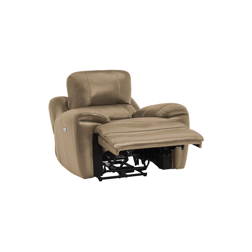 Austin Electric Recliner Armchair with Power Headrest in Beige Leather 6