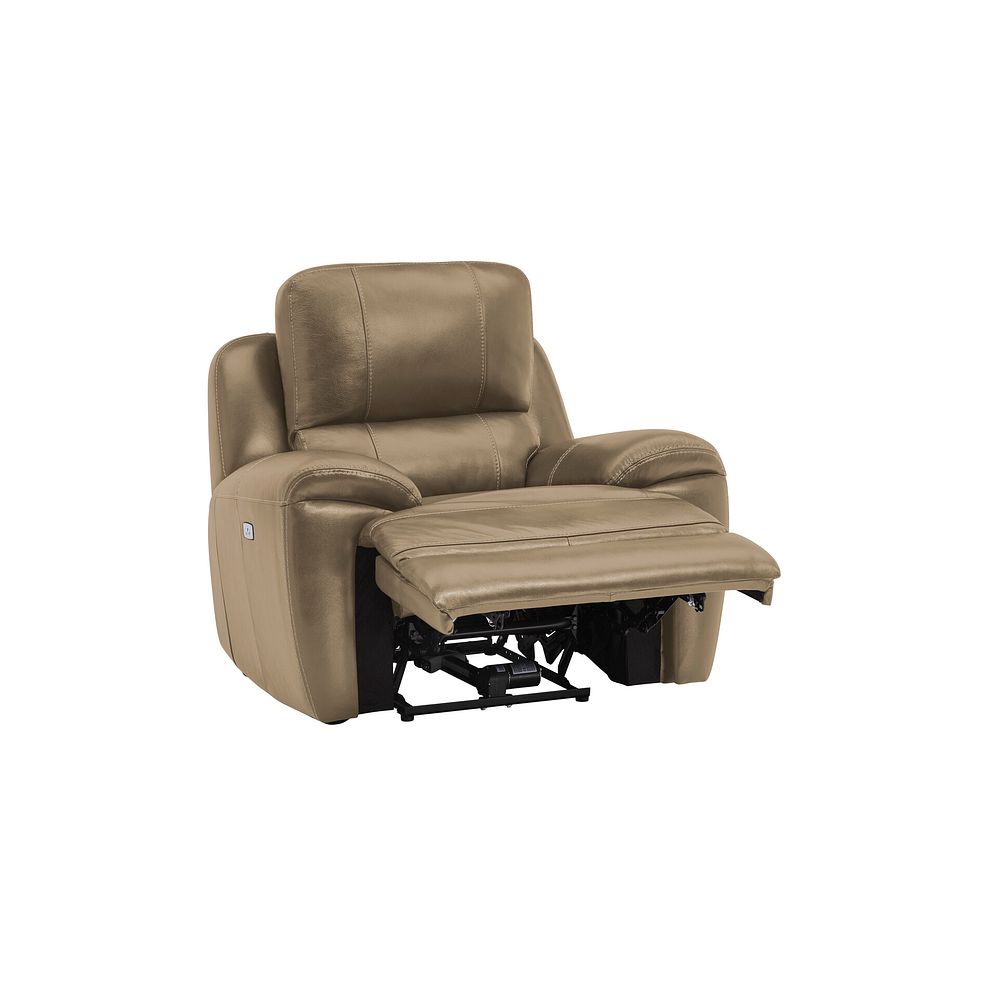 Austin Electric Recliner Armchair with Power Headrest in Beige Leather 5