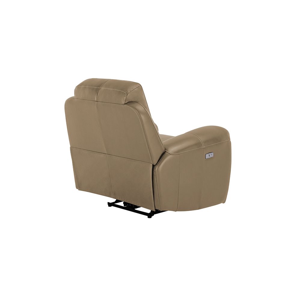 Austin Electric Recliner Armchair with Power Headrest in Beige Leather 7