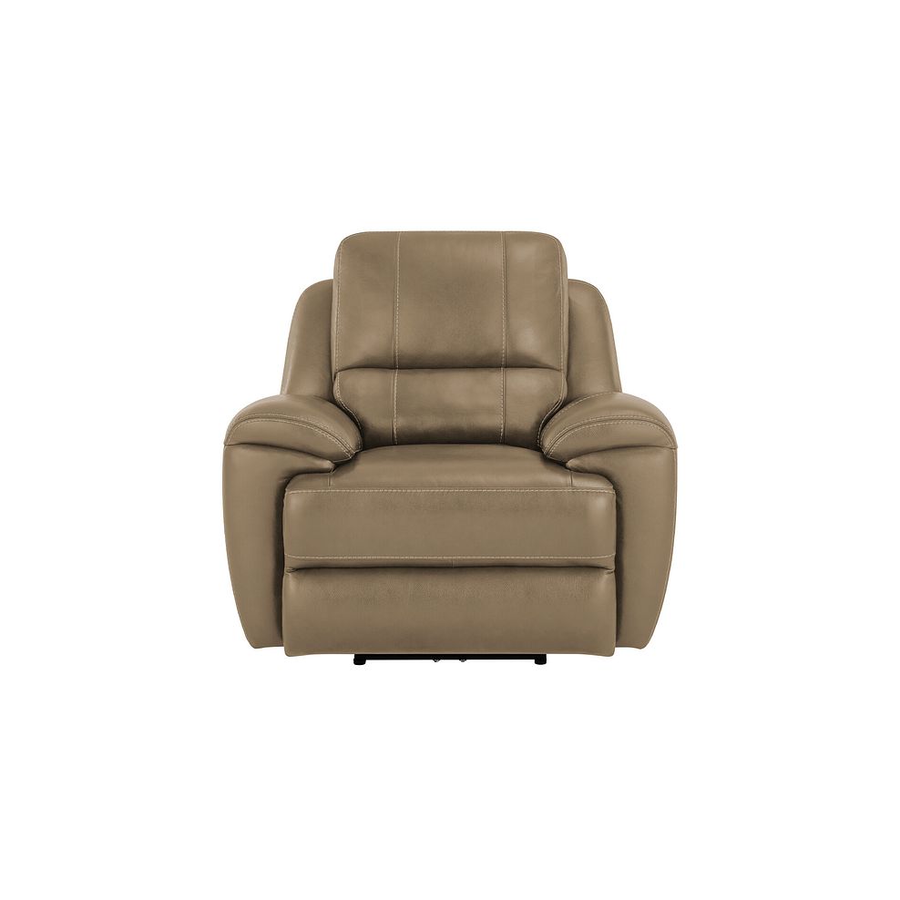 Austin Electric Recliner Armchair with Power Headrest in Beige Leather 2