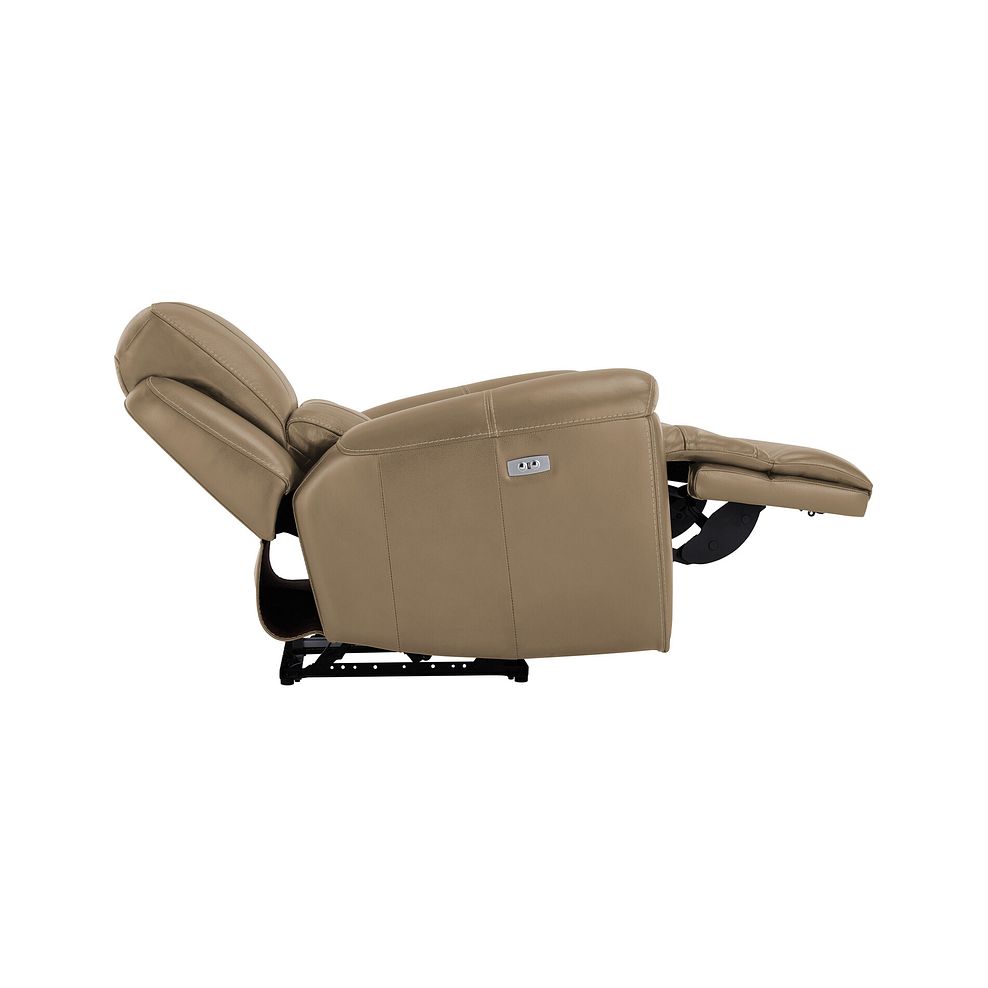 Austin Electric Recliner Armchair with Power Headrest in Beige Leather 9