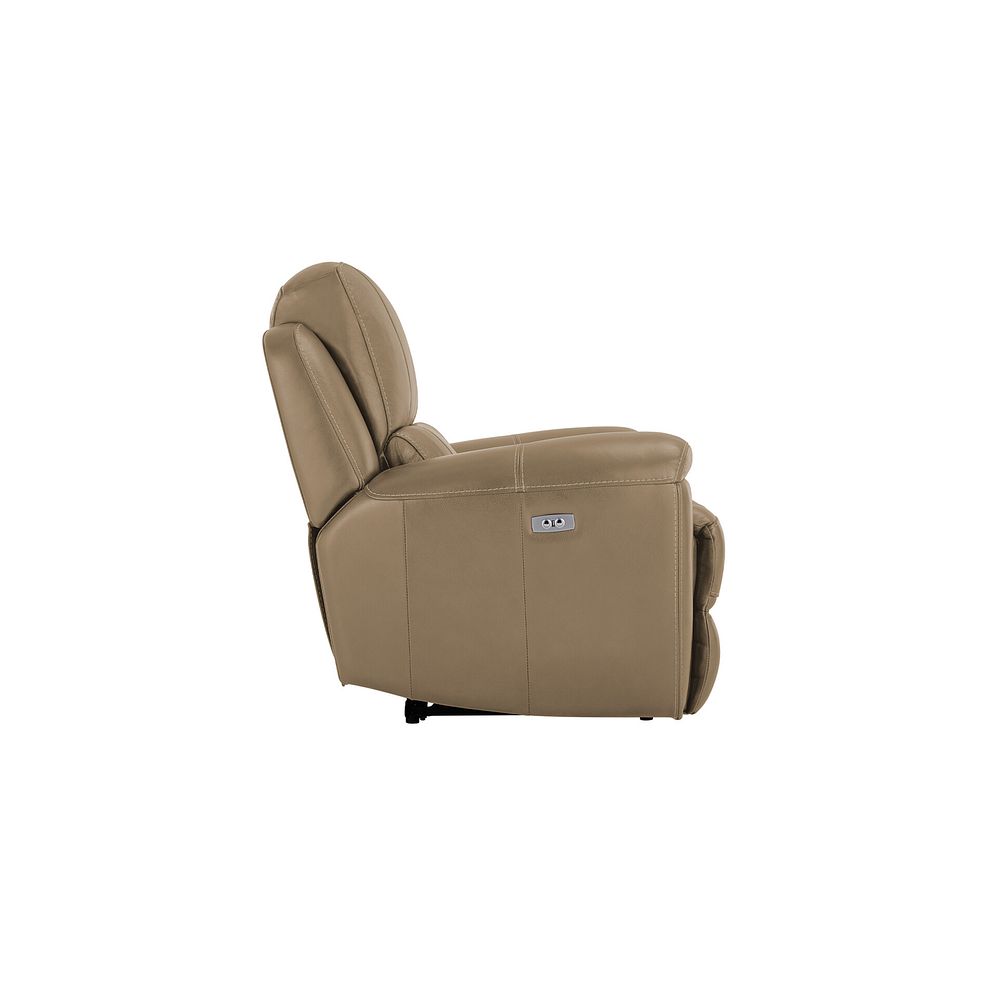 Austin Electric Recliner Armchair with Power Headrest in Beige Leather 8
