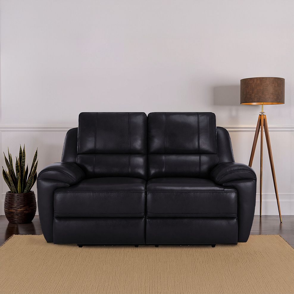 Austin 2 Seater Sofa in Black Leather 1