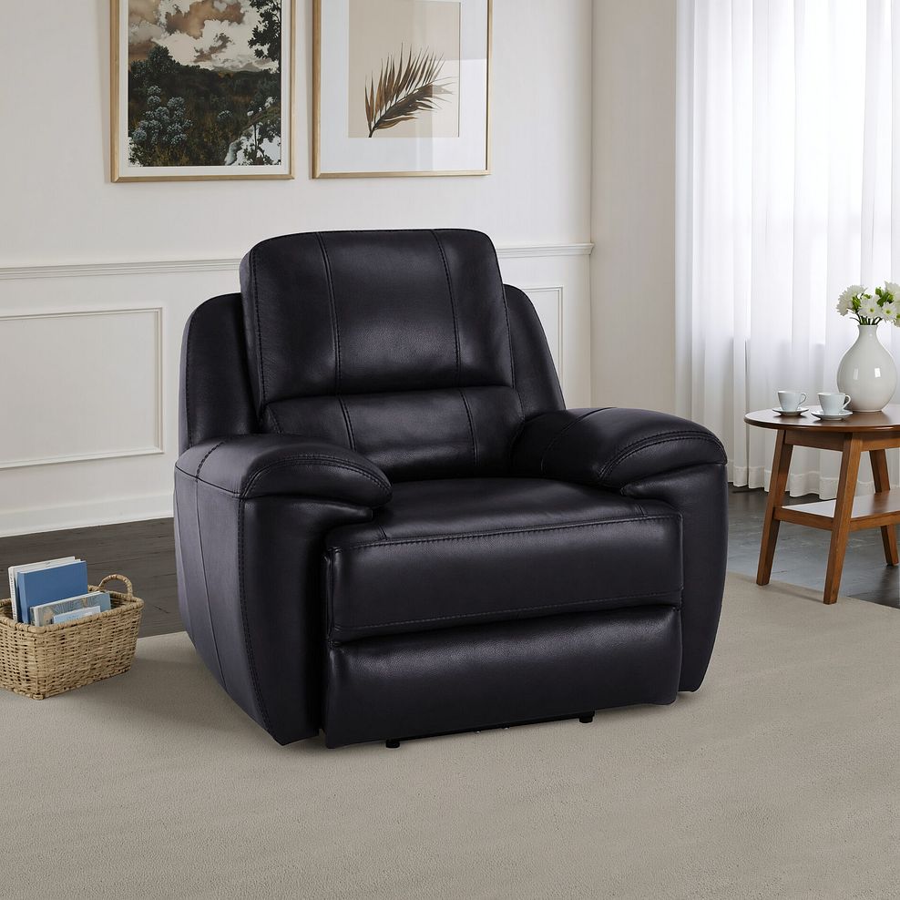 Austin Armchair in Black Leather 1