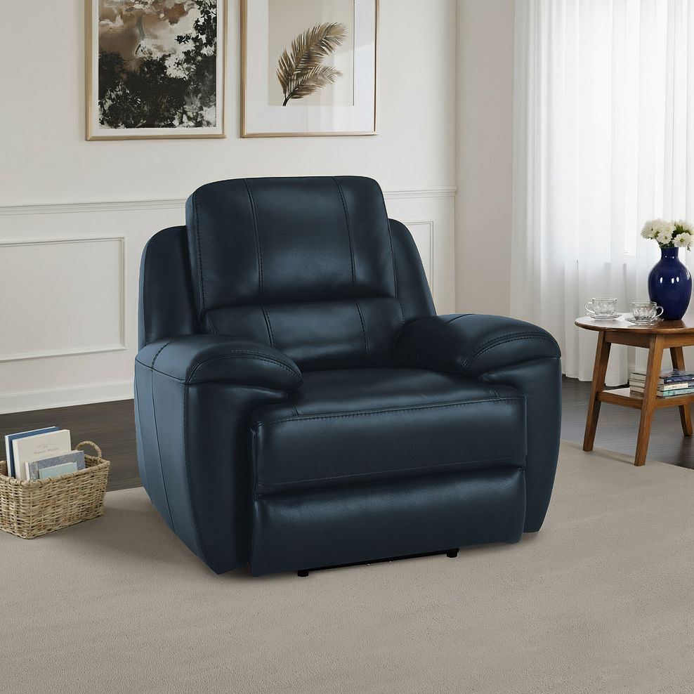 Austin Armchair in Blue Leather 1