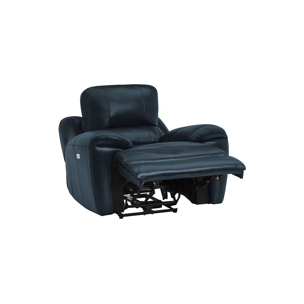 Austin Electric Recliner Armchair with Power Headrest in Blue Leather 6