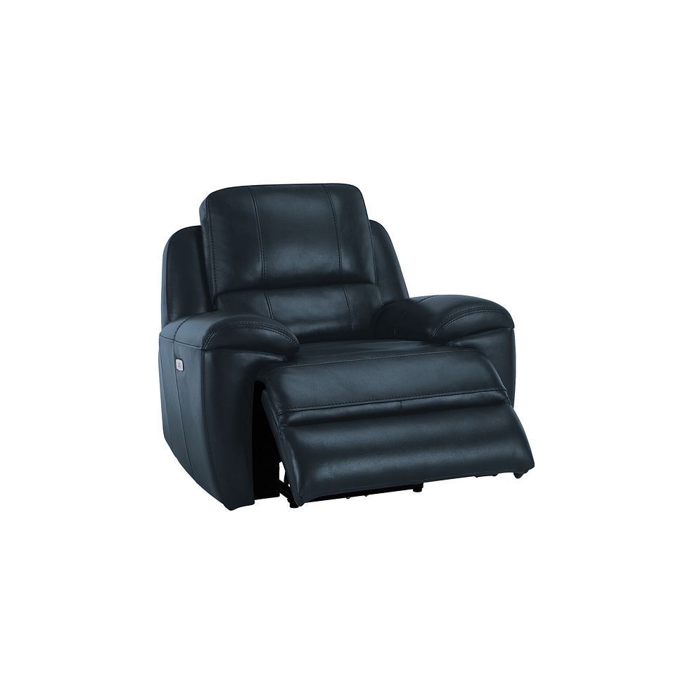 Austin Electric Recliner Armchair with Power Headrest in Blue Leather 3